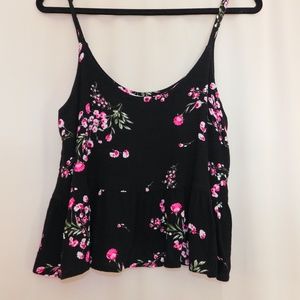 Black Floral Top